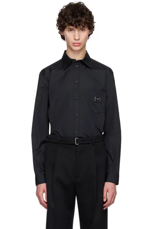 Dolce & Gabbana Chemise noire à plaque à logo - Essential