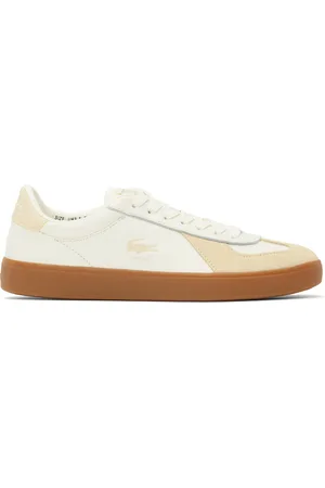 Lacoste Baskets Baseshot Pro blanc cassé et beige en cuir