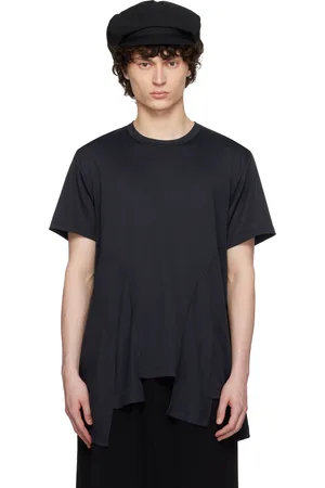 Comme des Garçons T-shirt noir en polyester à panneaux asymétriques