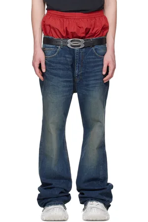 Balenciaga Jean étagé bleu et rouge