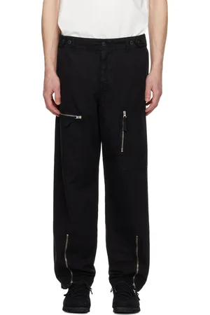 C.P. Company Pantalon cargo noir en coton et lin