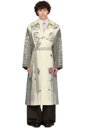 Jean Paul Gaultier Trench beige à images de style tatouage