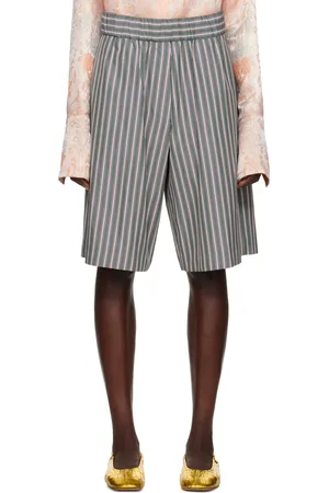 DRIES VAN NOTEN Short vert et rose à rayures