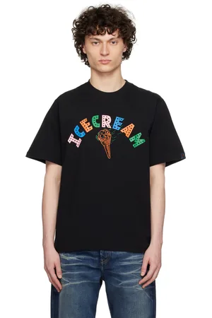ICECREAM T-shirt noir à logo et à image de cône