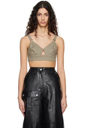 REMAIN Birger Christensen Soutien-gorge léger taupe à découpe