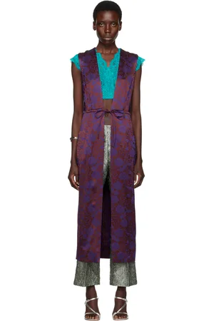 DRIES VAN NOTEN Veste bourgogne à cordon coulissant