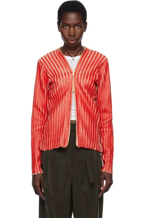 Stanley Blouson rouge et rose en tricot vanisé