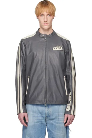 Diesel Blouson Pop gris en cuir