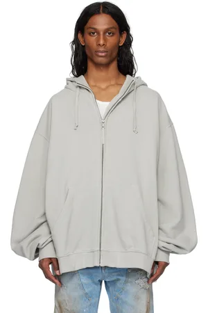 Maison Margiela Pull à capuche gris à logo numérique