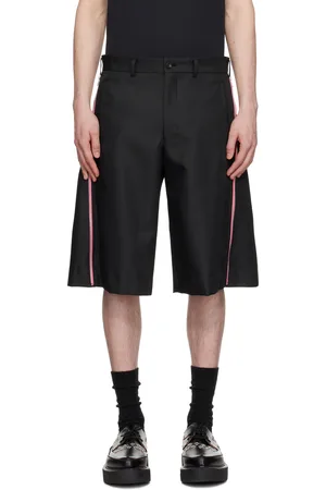 Comme des Garçons Short noir et rose en gabardine épaisse à glissière