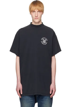 Balenciaga T-shirt surdimensionné noir en jersey à images à logo rétro