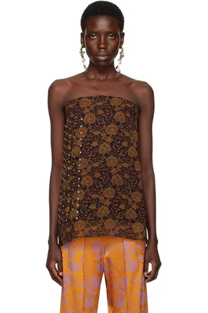 DRIES VAN NOTEN Haut étagé brun