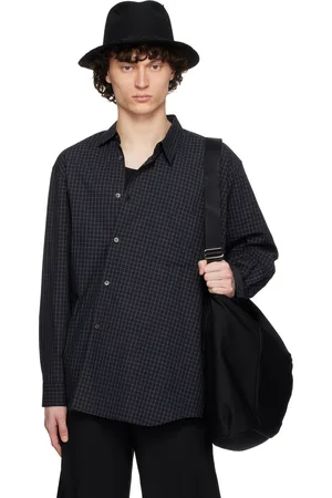 Comme des Garçons Chemise noire à motif à carreaux
