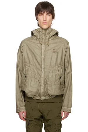 C.P. Company Blouson kaki en lin ciré à verres