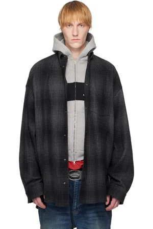Balenciaga Chemise surdimensionnée grise à logo