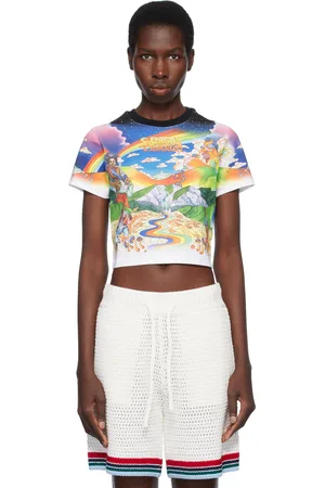 Casablanca T-shirt écourté multicolore à imprimé 
