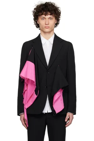 Comme des Garçons Veston noir et rose en gabardine