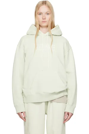 Maison Margiela Pull à capuche de survêtement vert en jersey bouclette