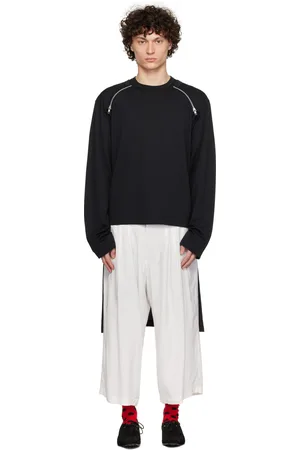 Comme des Garçons T-shirt à manches longues noir en piqué de polyester