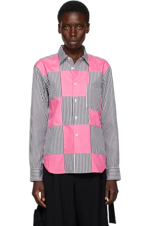 Comme des Garçons Chemise blanche en popeline fine de coton à rayures