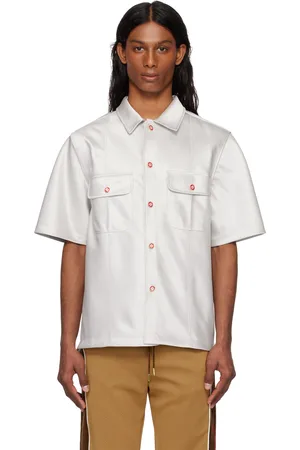 Casablanca Chemise à manches courtes grise en satin