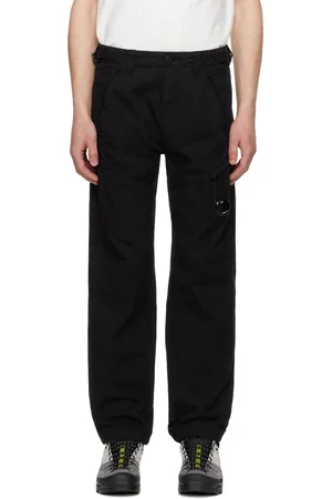 C.P. Company Pantalon cargo noir en gabardine de coton à coupe classique