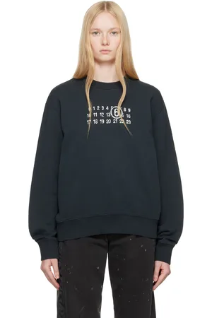 Maison Margiela Pull molletonné noir à logo numérique