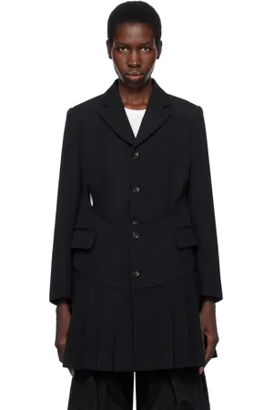 Comme des Garçons Veston long noir en gabardine de laine