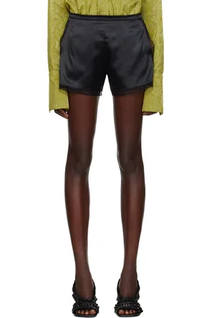 DRIES VAN NOTEN Mini short noir en soie