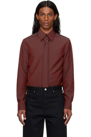 Jil Sander Chemise rouge à cravate