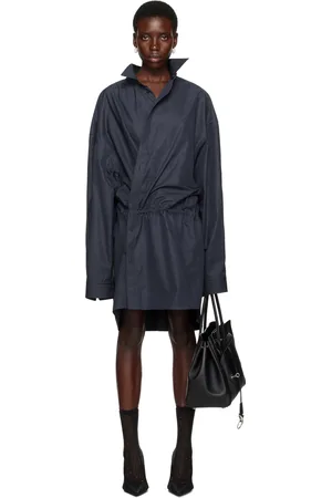Balenciaga Robe chemise courte bleu marine