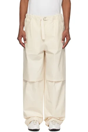 Jil Sander Pantalon blanc cassé à ceinture
