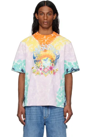 Casablanca T-shirt multicolore à motif tie-dye et à image Surf Trip