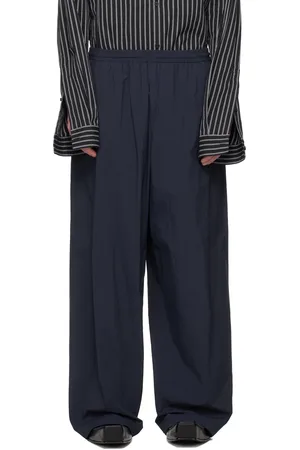 Balenciaga Pantalon de survêtement bleu marine en nylon