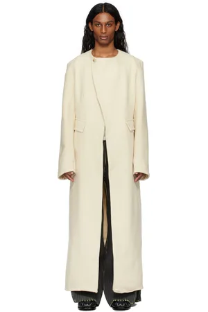 Stanley Manteau blanc cassé sans col