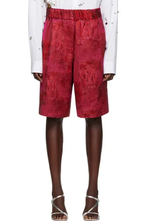 DRIES VAN NOTEN Short rose à motif en jacquard