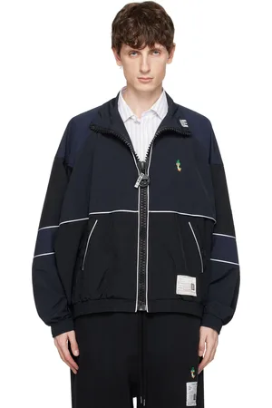 Maison Mihara Yasuhiro Blouson de survêtement ample noir et bleu marine