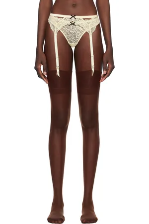 FLEUR DU MAL Porte-jarretelles Bianca jaune en dentelle