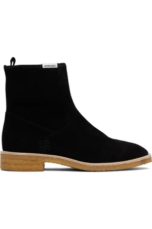 Represent Bottes chelsea noires à semelle en caoutchouc crêpe