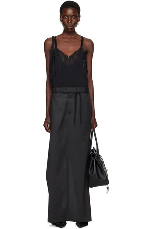 Balenciaga Robe longue à enfiler noire à panneaux