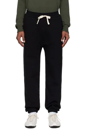 Jil Sander Pantalon de survêtement noir à logo brodé
