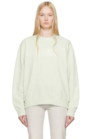 Maison Margiela Pull molletonné vert à logo numérique