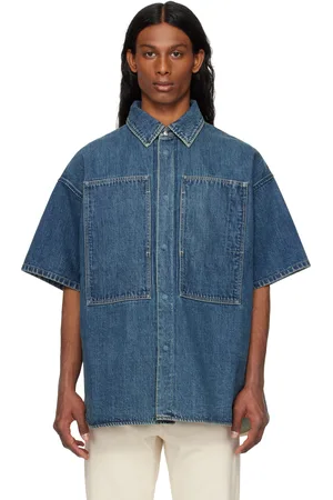 Jil Sander Surchemise bleue en denim à poches plaquées
