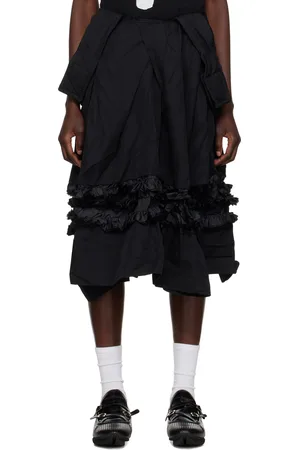 Comme des Garçons Jupe longue noire à volants