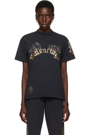 Balenciaga T-shirt noir à imprimés de style tatouage Tacky