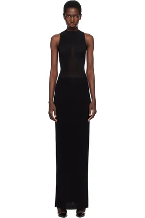Jean Paul Gaultier Robe longue noire à bonnets coniques
