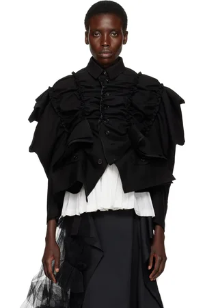 Tao & friends Veston noir en canevas surteint de laine et mohair