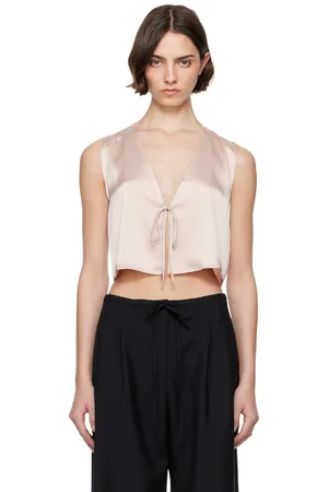 Leset Haut rose en satin Barb à attache à nouer