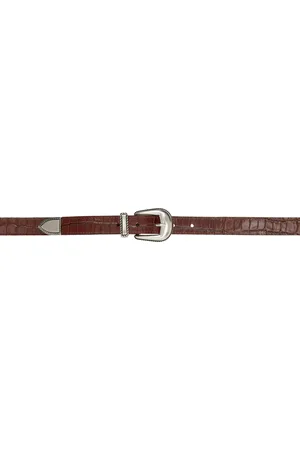 Drôle de Monsieur Ceinture brune gaufrée façon croco