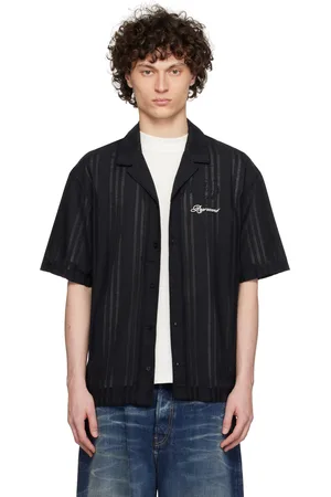 Represent Chemise de bowling noire à logo brodé